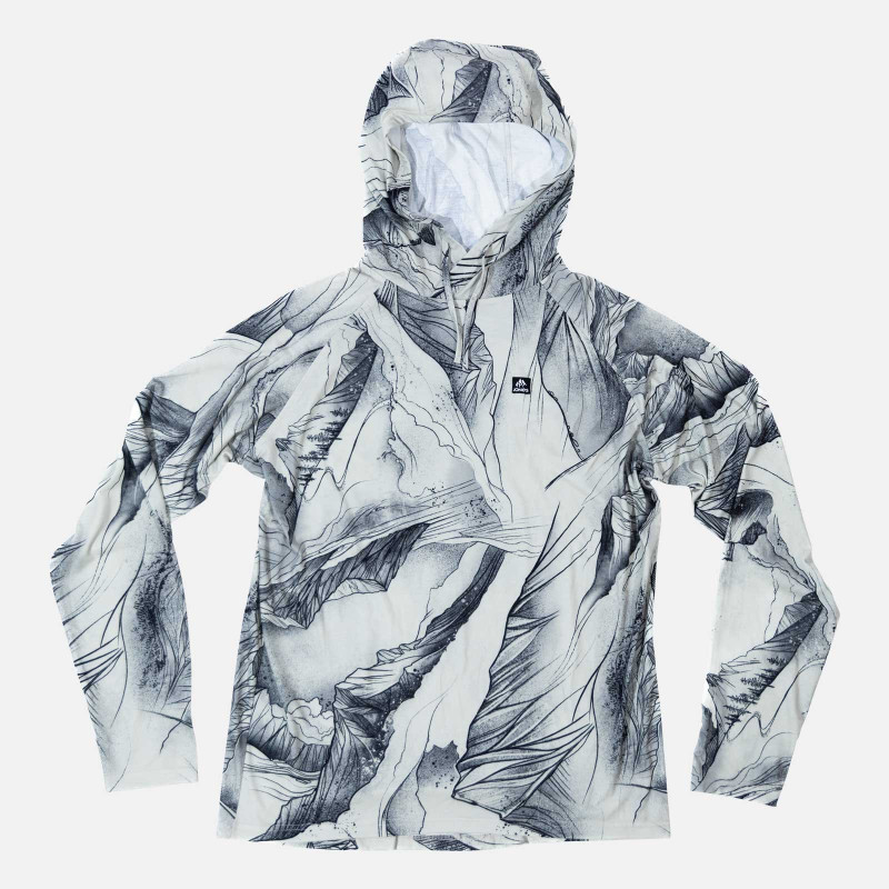 Men's Shastarama recycled tech hoodie in the Glacier Print colorway