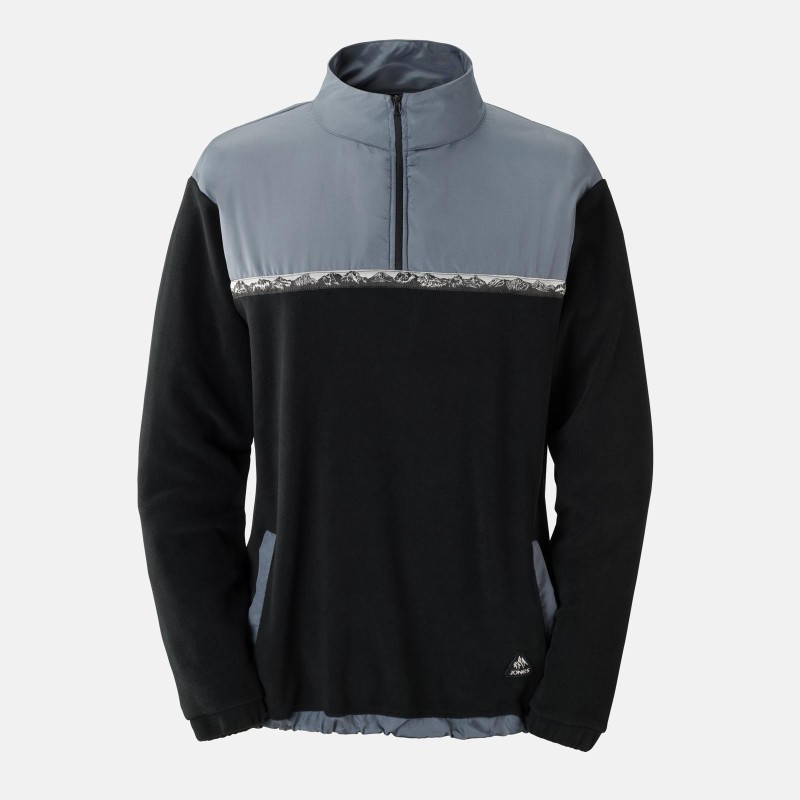 Men's Recycled Fleece Half Zip Pullover 2025 - Stealth Black