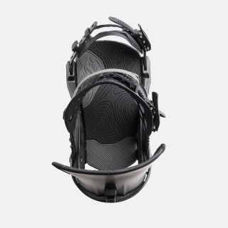 Jones Men's Apollo Pro Snowboard Binding 2025 in Stealth Black colorway - Top view