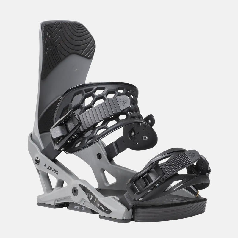 Jones Men's Meteorite Snowboard Binding 2025 in the Gray colorway - Front view