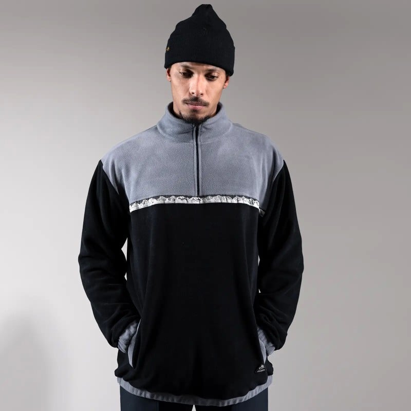 Men's Recycled Fleece Half Zip Pullover 2025 - Stealth Black