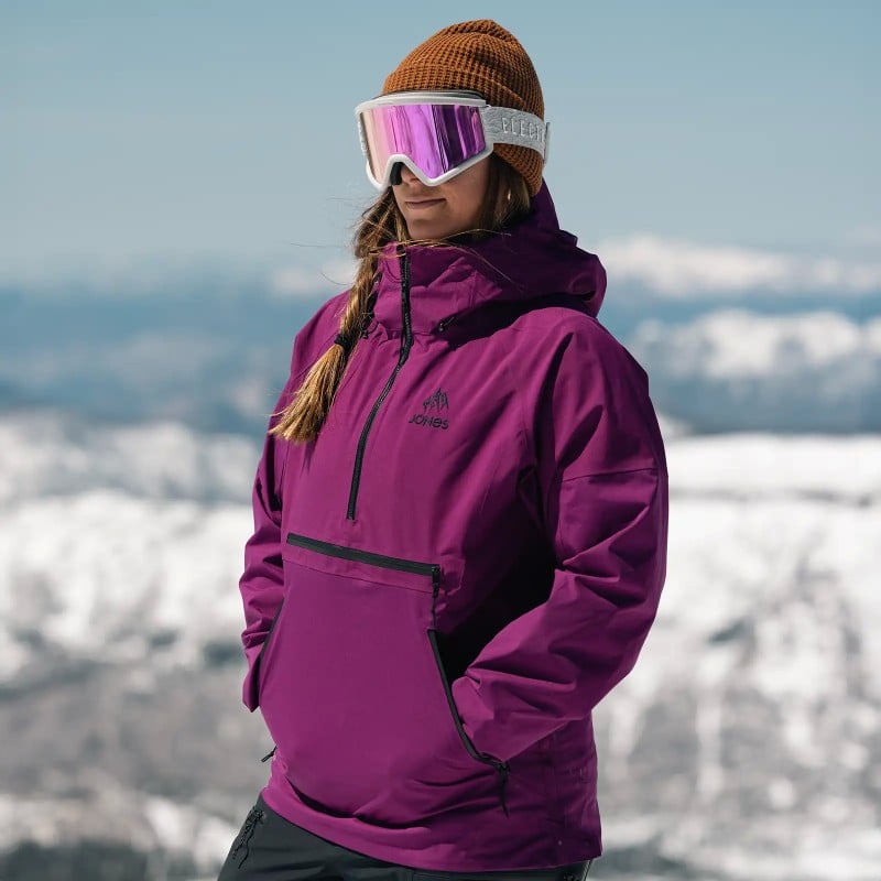 Ali Miller is wearing the Women's MTN Surf Recycled Anorak in Deep Purple