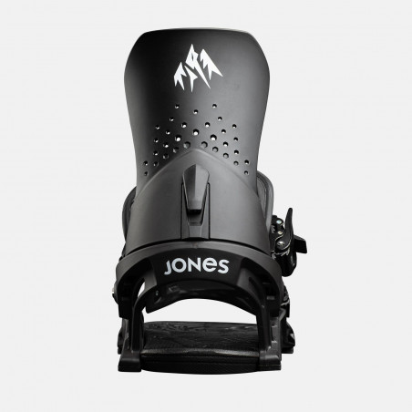 Jones Orion Snowboard Bindings featuring SkateTech, shown in Eclipse Black color, quarter back view
