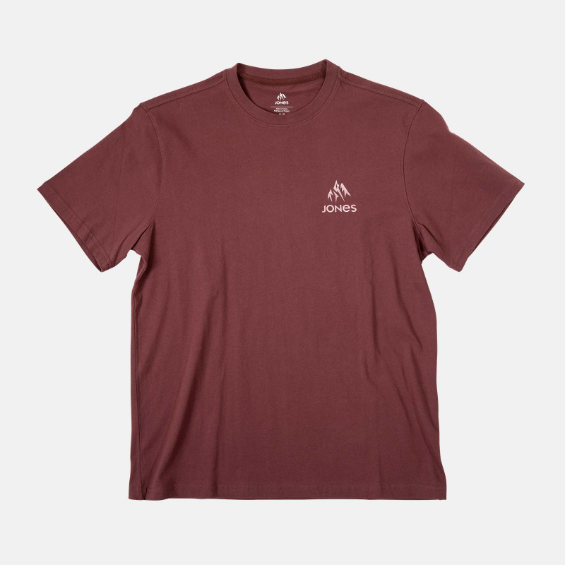 Truckee backside print organic cotton tee - Vulcan Red - Front