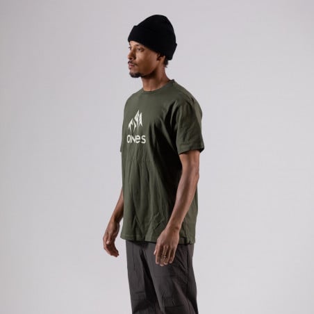 Truckee front side print organic cotton tee - pine green