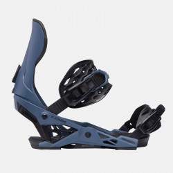 Men's Mercury Snowboard Binding, featuring SkateTech, in Storm Blue, side view.