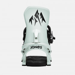 Jones Men's Meteorite Snowboard Binding in frosty blue, featuring Skate Tech, highback view.