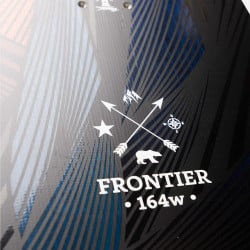 Jones Men’s Frontier Snowboard close up topsheet graphic